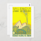 Vintage Travel Poster für Valencia, Spanien, Postkarte (Vorne/Hinten)