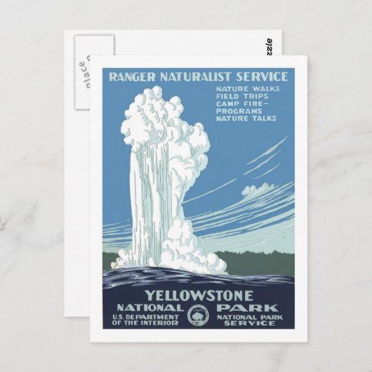 Vintage Travel Poster, Gelbstein Postkarte (Vorne/Hinten)