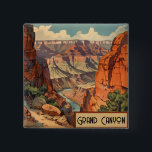 Vintage Travel Poster Grand Canyon Colorado River Button<br><div class="desc">Tragen Sie Ihre Wanderlust mit Stolz! Dieser Knopf des Grand Canyon Buttons zeigt ein atemberaubendes Landschaftsdesign des berühmten Canyons in warmen, erdigen Tönen. Dieses Accessoire ist perfekt für Rucksäcke, Jacken, Hüte oder Totenbeutel geeignet und verleiht dem Alltag eine Touch Abenteuer. Ideal für Reisende, Wanderer oder alle, die einen besonderen Platz...</div>