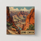 Vintage Travel Poster Grand Canyon Colorado River Button (Vorderseite)