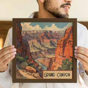 Vintage Travel Poster Grand Canyon Colorado River Leinwanddruck