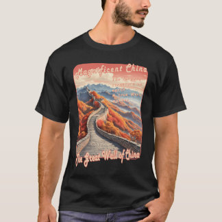 Vintage Travel Poster - Große Mauer der China im A T-Shirt