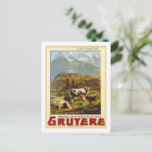 Vintage Travel Poster, Gruyere Postkarte (Stehend Vorderseite)