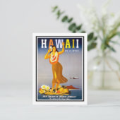 Vintage Travel Poster, Hawaii Postkarte (Stehend Vorderseite)