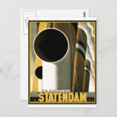 Vintage Travel Poster: Holland America Statendam Postkarte (Vorne/Hinten)