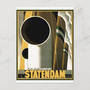 Vintage Travel Poster: Holland America Statendam Postkarte
