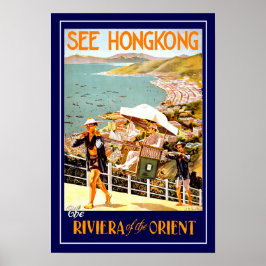 Vintage Travel Poster Hong Kong