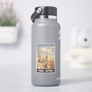 Vintage Travel Poster in Mailand, Italien Aufkleber