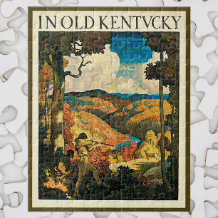 Vintage Travel Poster in Old Kentucky, NC Wyeth Puzzle