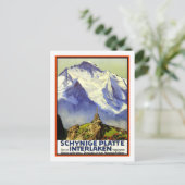 Vintage Travel Poster, Interlaken Postkarte (Stehend Vorderseite)