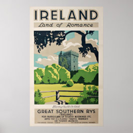 Vintage Travel Poster Irland Schloss Blarney