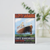 Vintage Travel Poster: Italienischer Ocean Liner Postkarte (Stehend Vorderseite)