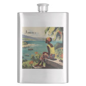 Vintage Travel Poster Jamaikanerin Flachmann (Vorderseite)