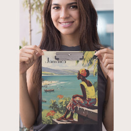 Vintage Travel Poster Jamaikanerin Klemmbrett