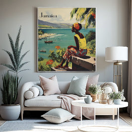 Vintage Travel Poster Jamaikanerin Leinwanddruck