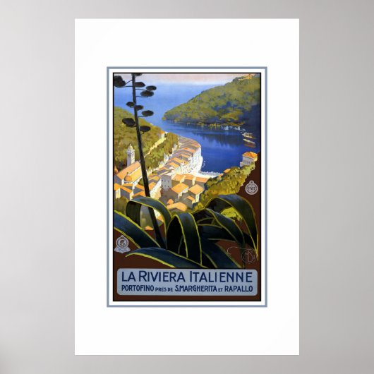 Vintage Travel Poster La Rivera Italienne (Vorne)