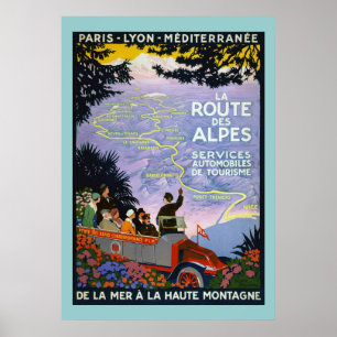 Vintage Travel Poster - La Route des Alpes