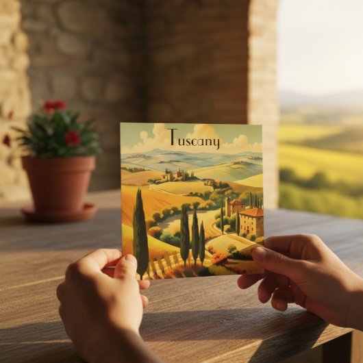Vintage Travel Poster Landschaft der Toskana
