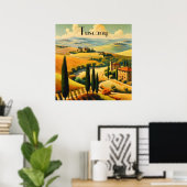 Vintage Travel Poster Landschaft der Toskana (Heimbüro)