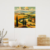 Vintage Travel Poster Landschaft der Toskana (Küche)