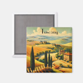 Vintage Travel Poster Landschaft der Toskana Magnet (Vorderseite/Rückseite)