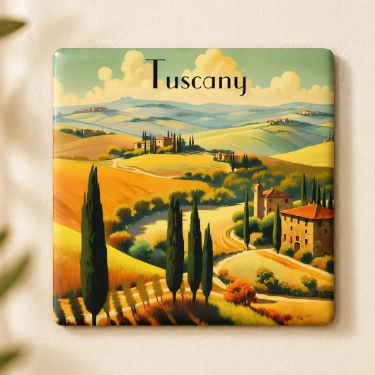 Vintage Travel Poster Landschaft der Toskana Magnet
