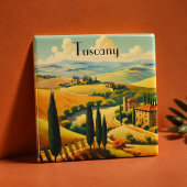 Vintage Travel Poster Landschaft der Toskana Magnet