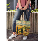 Vintage Travel Poster Landschaft der Toskana Tasche