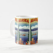 Vintage Travel Poster, Landschaftliche Alaska Land Kaffeetasse (Vorderseite Links)