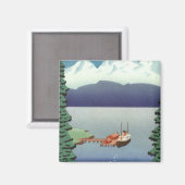 Vintage Travel Poster, Landschaftliche Alaska Land Magnet (Vorderseite/Rückseite)