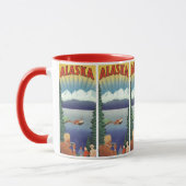 Vintage Travel Poster, Landschaftliche Alaska Land Tasse (Links)