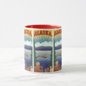 Vintage Travel Poster, Landschaftliche Alaska Land Tasse (Zentrum)