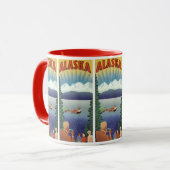 Vintage Travel Poster, Landschaftliche Alaska Land Tasse (Vorderseite Links)