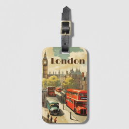 Vintage Travel Poster London City Centre Gepäckanhänger