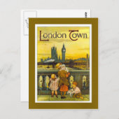 Vintage travel poster, London Town, Postkarte (Vorne/Hinten)