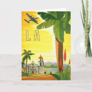 Vintage Travel Poster, Los Angeles, Kalifornien Karte