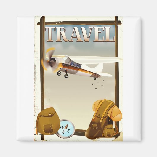 Vintage Travel Poster Magnet (Vorne)