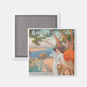 Vintage Travel Poster Magnet (Vorderseite/Rückseite)