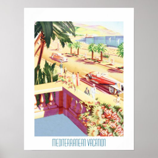 Vintage Travel Poster Mediterrane Ferien (Vorne)