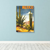 Vintage Travel Poster Mexico Leinwanddruck (Insitu (Holzboden))