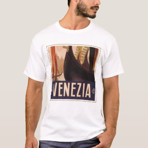 Vintage Travel Poster mit einem Kanal in Venedig T-Shirt