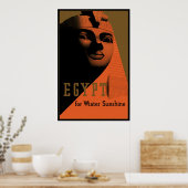 Vintage Travel Poster mit Sphinx, Ägypten, Afrika (Küche)
