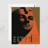 Vintage Travel Poster mit Sphinx, Ägypten, Afrika Postkarte (Vorne/Hinten)