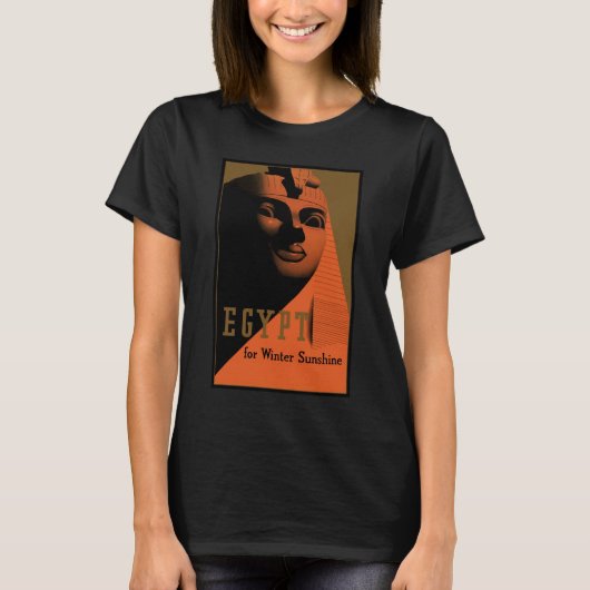 Vintage Travel Poster mit Sphinx, Ägypten, Afrika T-Shirt (Vorderseite)
