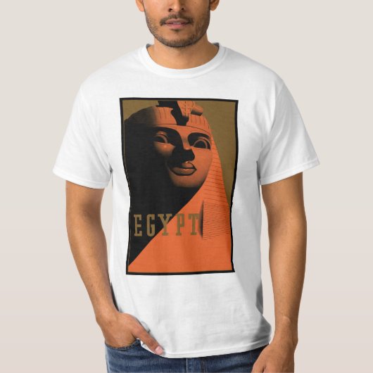 Vintage Travel Poster mit Sphinx, Ägypten, Afrika T-Shirt (Vorderseite)