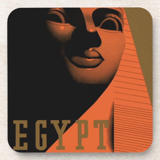 Vintage Travel Poster mit Sphinx, Ägypten, Afrika Untersetzer (Vorderseite)