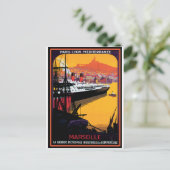 Vintage Travel Poster: Mittelmeerraum Postkarte (Stehend Vorderseite)