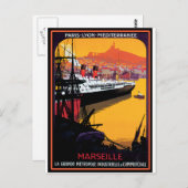 Vintage Travel Poster: Mittelmeerraum Postkarte (Vorne/Hinten)