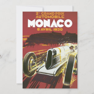 Vintage Travel Poster, Monaco Grand Prix Auto Race