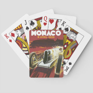 Vintage Travel Poster, Monaco Grand Prix Auto Race Spielkarten